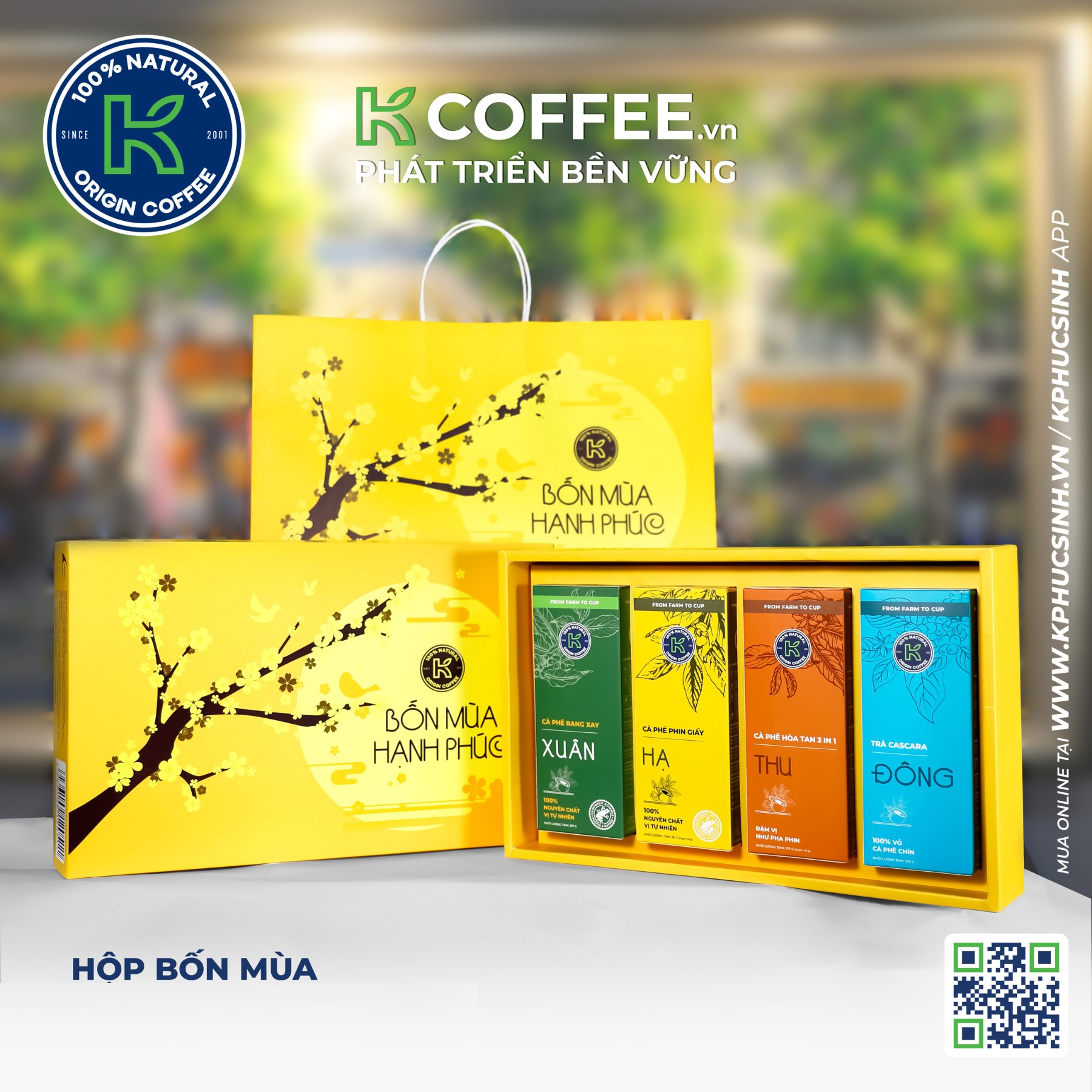 SET QUÀ BỐN MÙA K COFFEE 2025
TINH HOA HỘI TỤ, GÓI TRỌN SẮC XUÂN