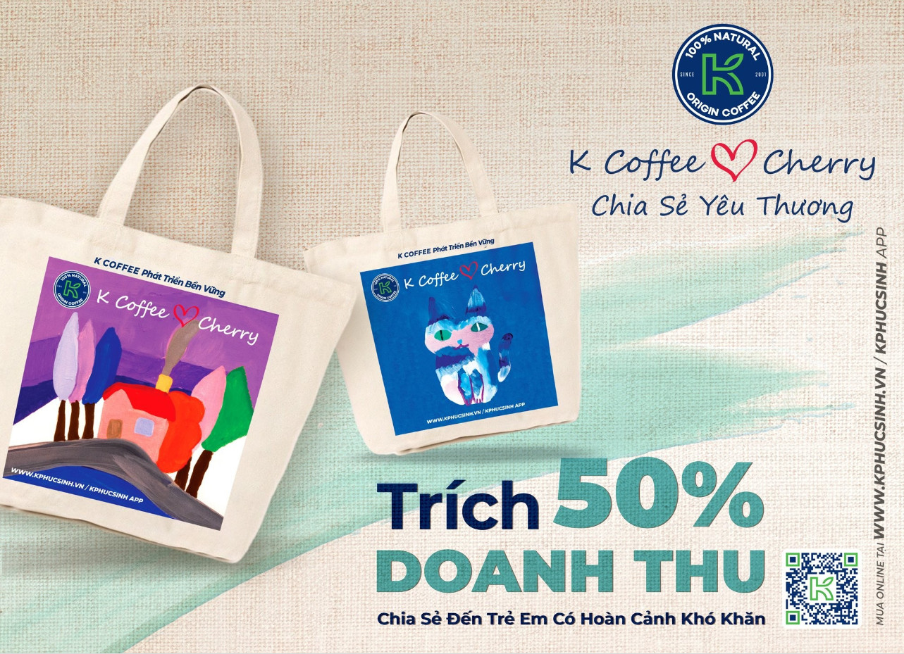 TRÌNH LÀNG BỘ SƯU TẬP 8 MẪU TÚI CANVAS ĐỘC ĐÁO K COFFEE VÀ CHERRY