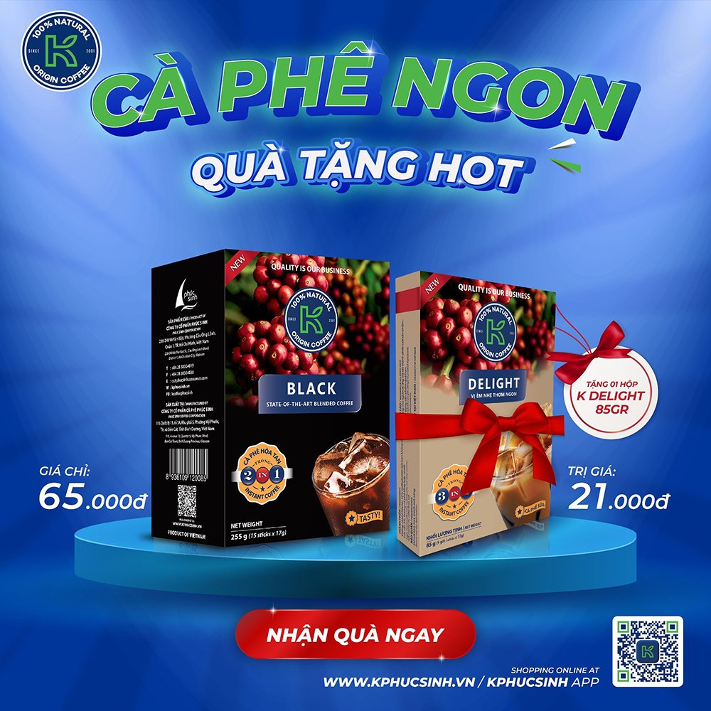 CÀ PHÊ K BLACK 2 IN 1 - 255 G