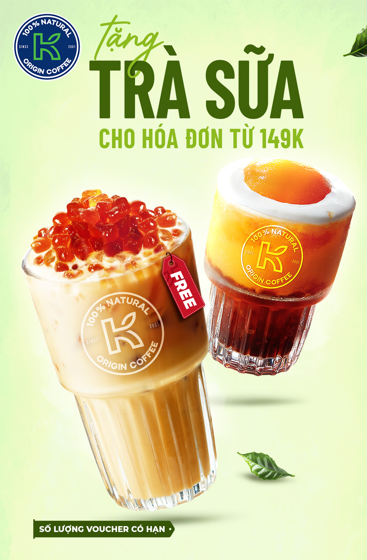 [EVOUCHER] TẶNG 1 TRÀ SỮA (M) VỚI HÓA ĐƠN TỪ 149K
