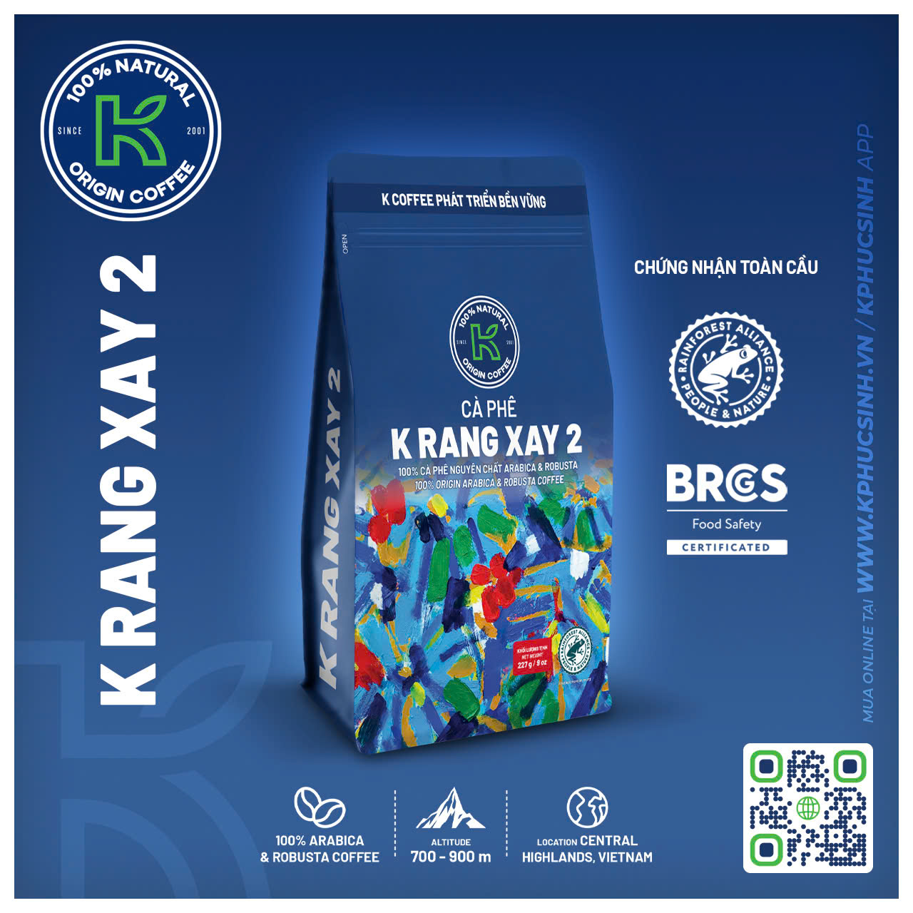 CÀ PHÊ K RANG XAY 2 227 G