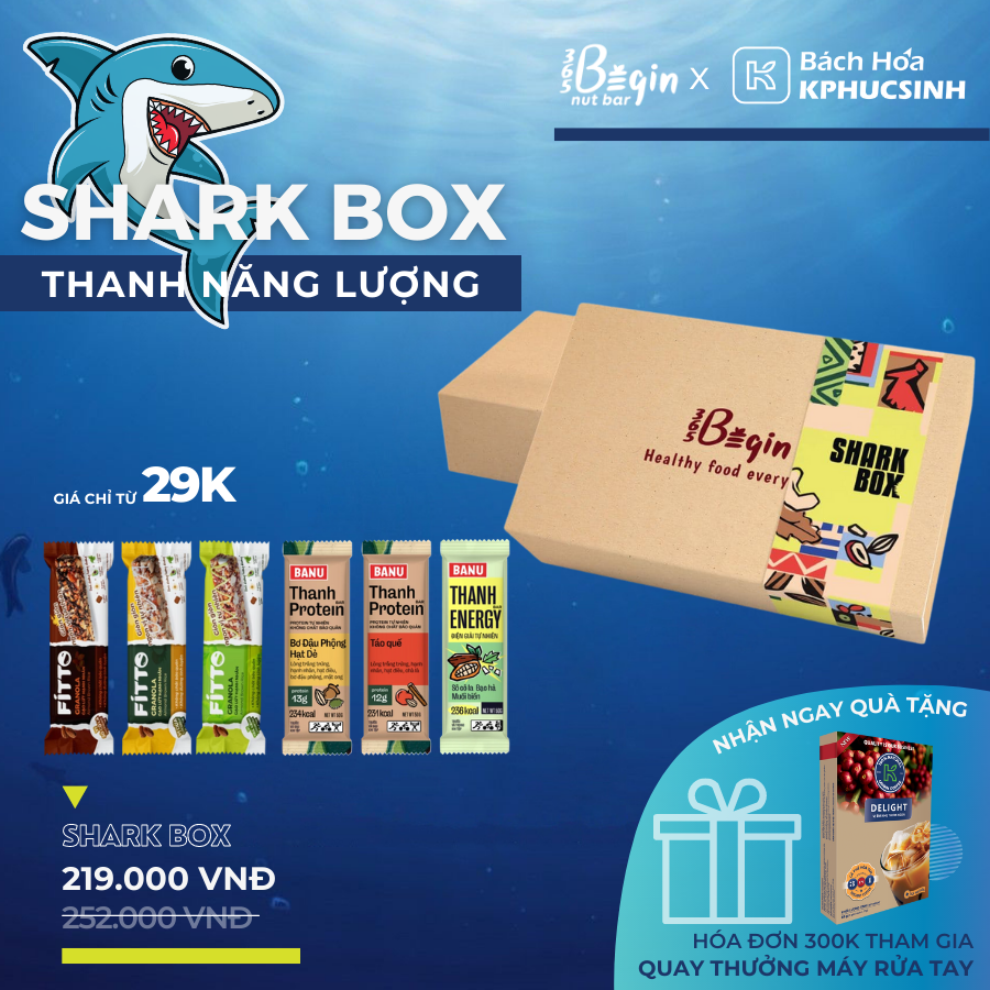 SHARK BOX-Combo 6 Thanh năng lượng 365 Begin
