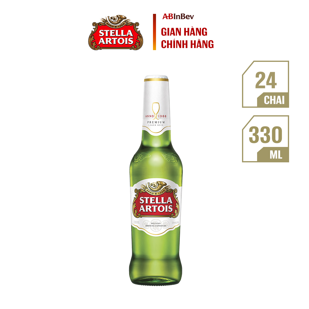 Bia Stella Artois - Thùng 24 chai 330ml