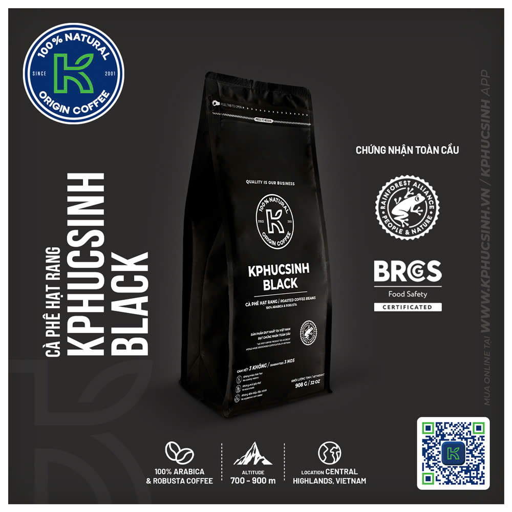 CÀ PHÊ HẠT K PHUCSINH BLACK 908
