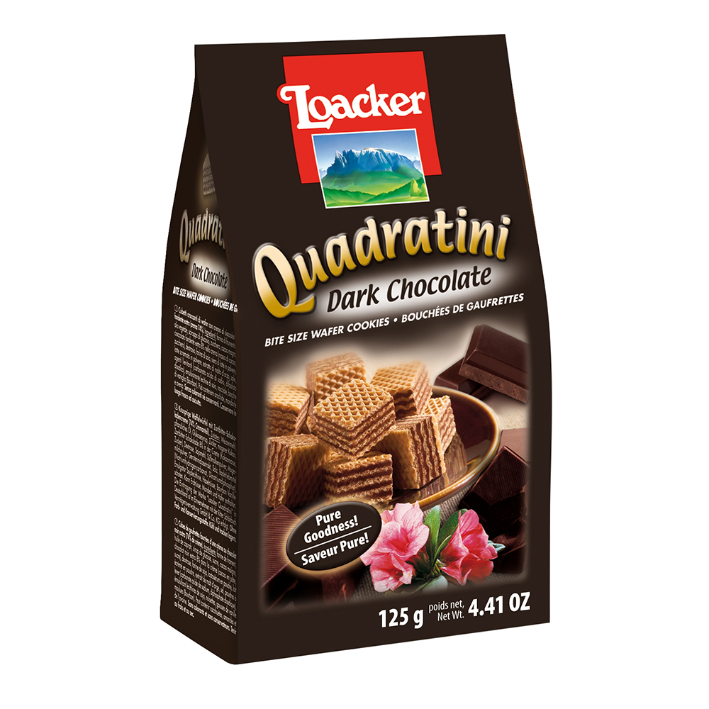 Bánh xốp Quadratini sô cô la đắng hiệu Loacker 125g