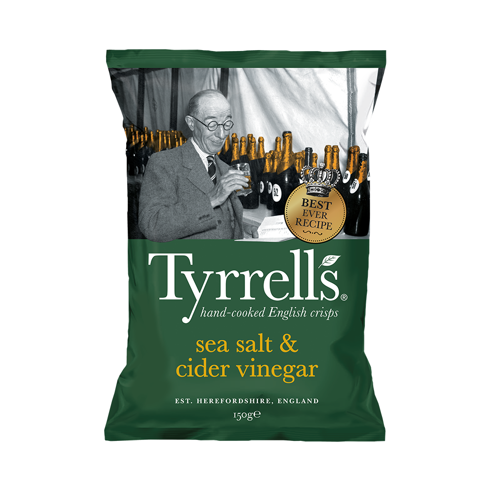 Khoai tây chiên Tyrrells - Sea salted cider vinegar hand cooked crips 150g