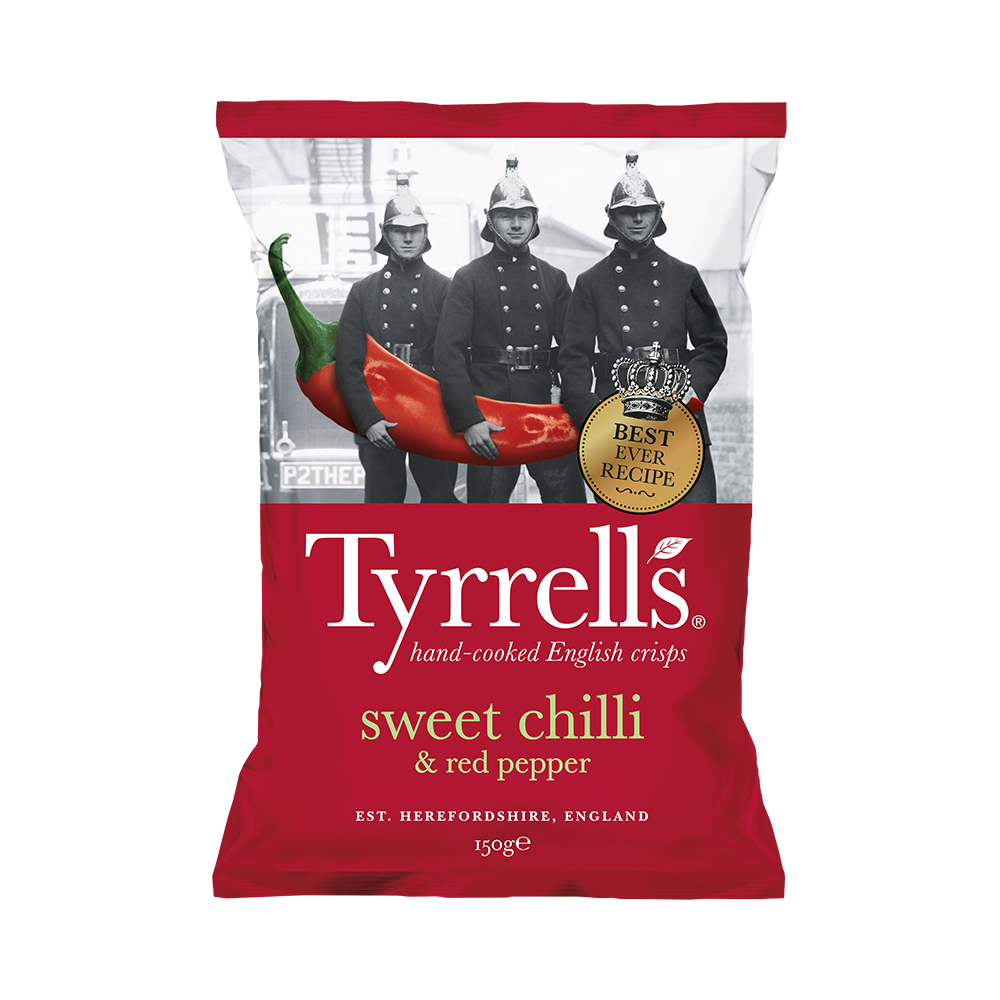 Khoai tây chiên Tyrrells Sweet Chilli Red pepper hand cooked crips 150g