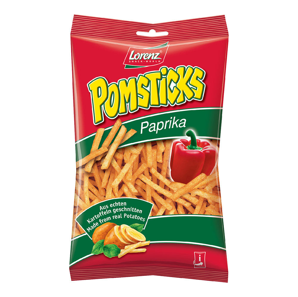 Khoai tây chiên Pomsticks vị ớt paprika hiệu Lorenz 100g