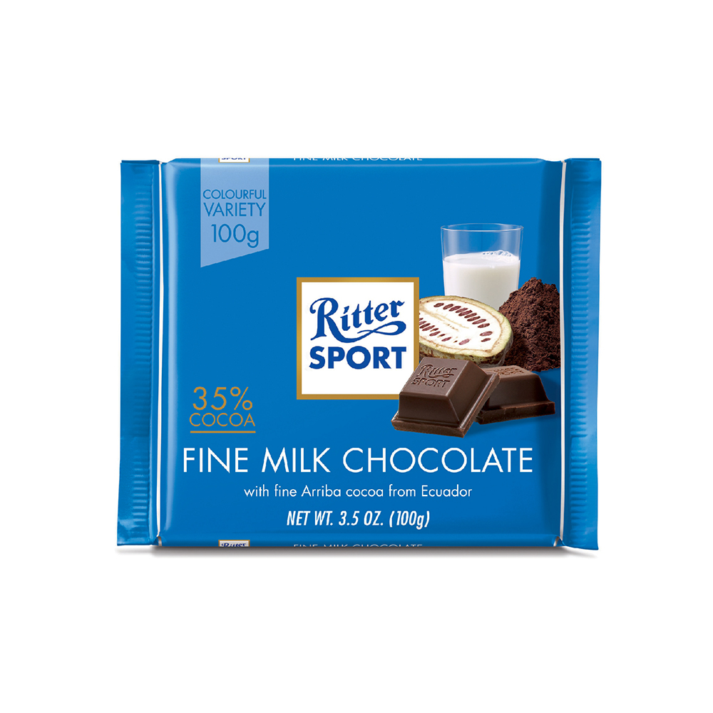 Sô cô la sữa 35% cacao hiệu Ritter Sport 100g