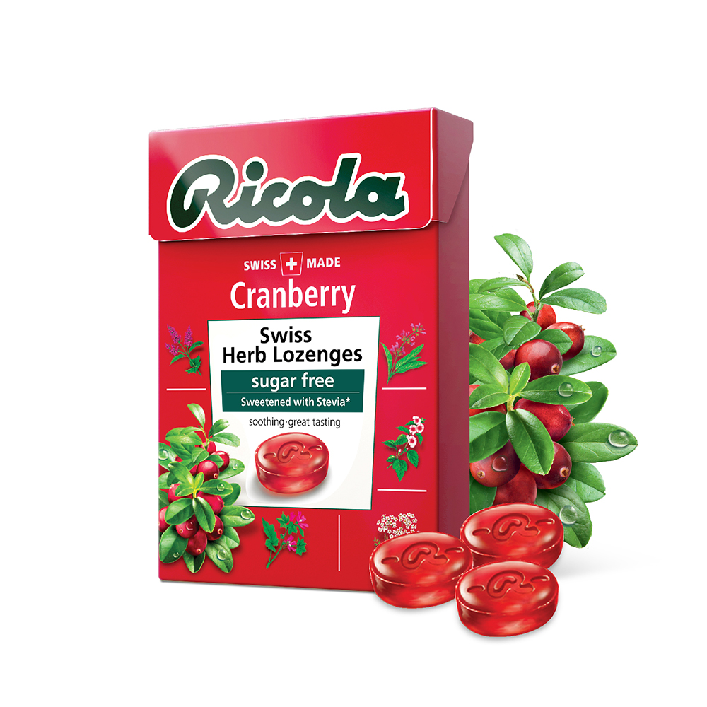 Kẹo thảo mộc trái cây Cranberry hiệu Ricola
