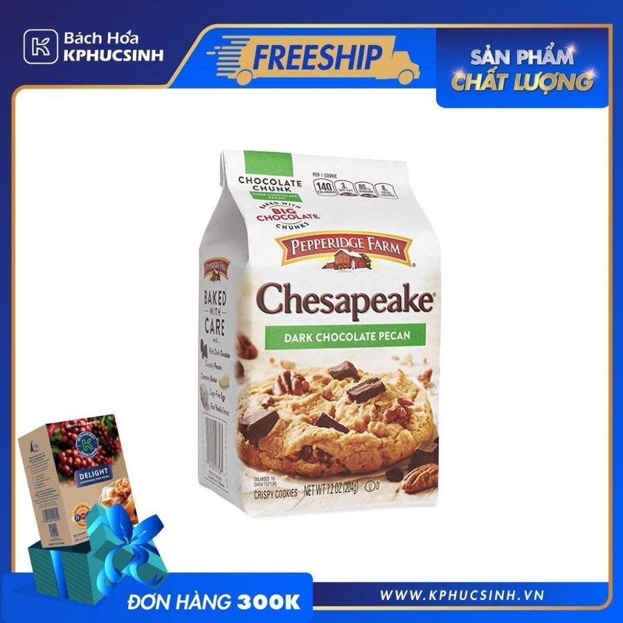 Bánh vị sô-cô-la đen và hạt bồ đào Chesapeake hiệu Pepperidge Farm 204g