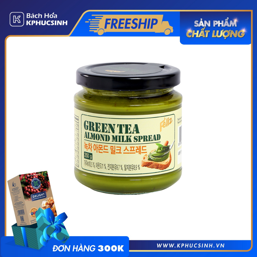 Trà xanh hạnh nhân phết bánh mì / Green tea Almond Spread - Samkwang Food