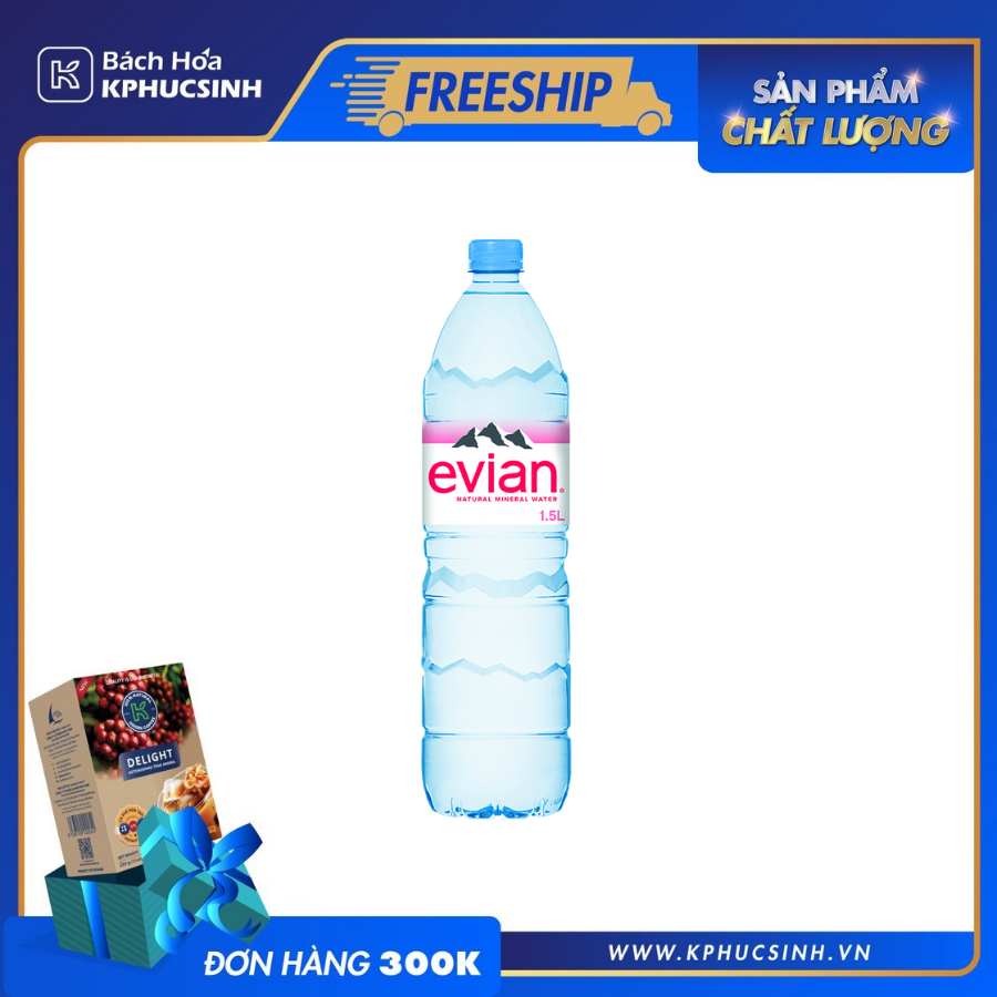 Nước khoáng thiên nhiên không ga hiệu Evian 150cl