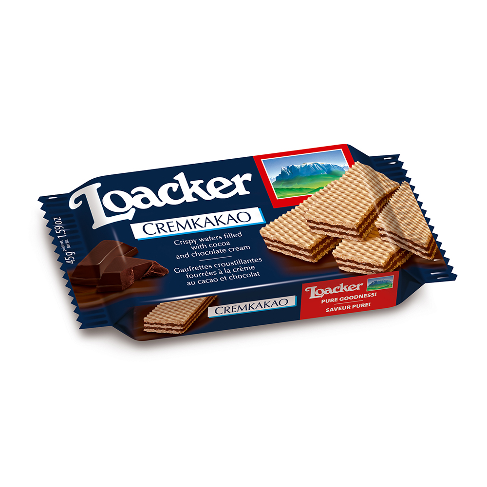 Bánh xốp Classic kem cacao hiệu Loacker - Loacker Classic Cremkakao 45g