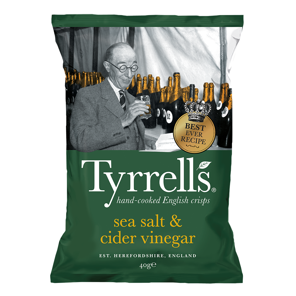 Khoai tây chiên Tyrrells - Sea salted cider vinegar hand cooked crips 40g